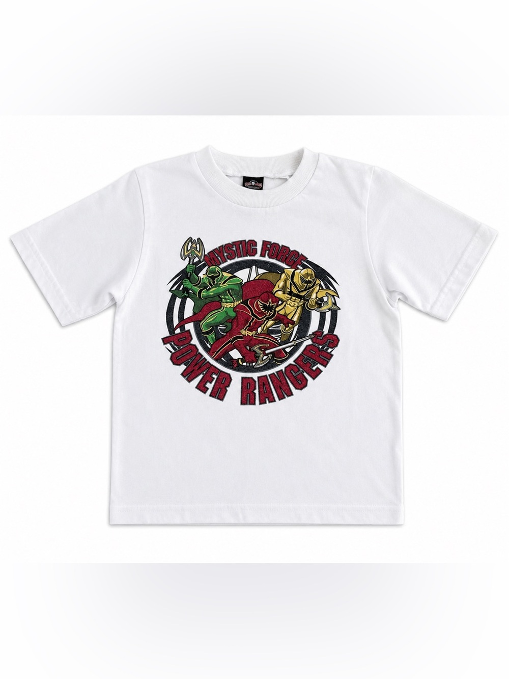 Power Rangers Kids White Vintage T-Shirt Size 4–5 Mystic Force White Tee.